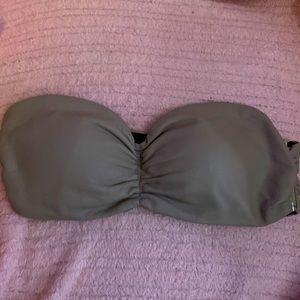 John Elliott GRACE Cinched Taupe Bralette size S REAL Lambskin LEATHER Neutral